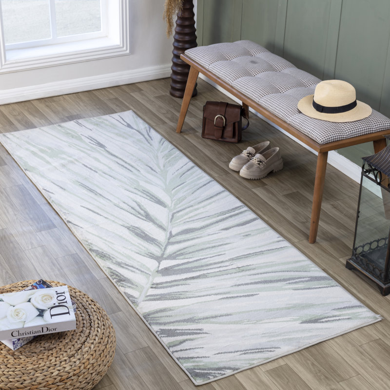 Boho Runner Cream/Green/Grey_ROM2401, Runner 80 x 220cm