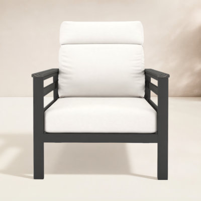 Townsend Metal Outdoor Lounge Club Chair With Sunbrella Cushion