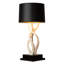 35" Polished Inner Horn Table Lamp - Black Base