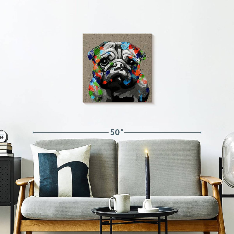 Portrait de chien Crowle, H 20 po x l 20 po