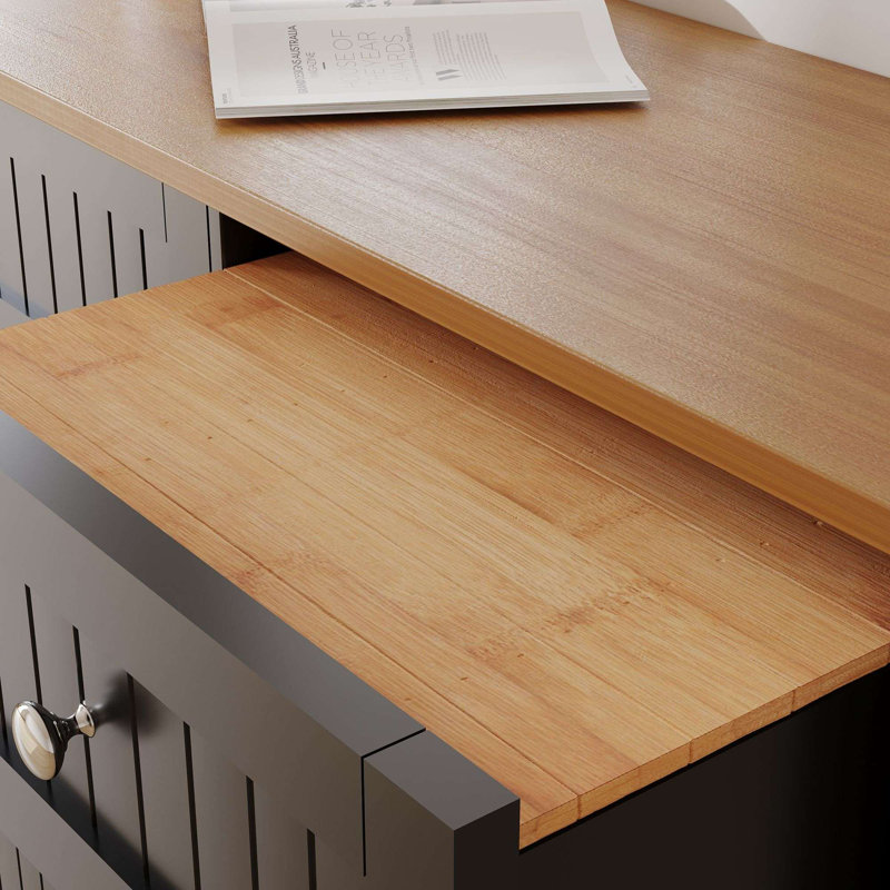 Black Double Tilt Out Trash Cabinet with Countertop and Drawer