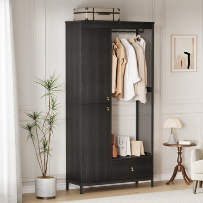 Armoire-penderie de 78,9 po de hauteur avec tiroirs, tablettes et tringle