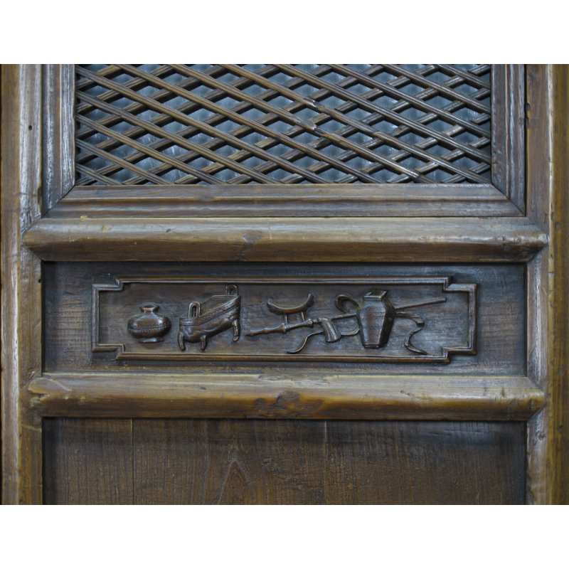 Asian Classic Stained Wood Pivot Screen Doors