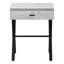 Table d'appoint, côté, bout, table de chevet, lampe, tiroir de rangement, salon, chambre à coucher, métal noir