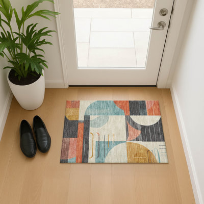 Tapis géométrique Cordeiro AMF1694 lavable à la machine de qualité supérieure