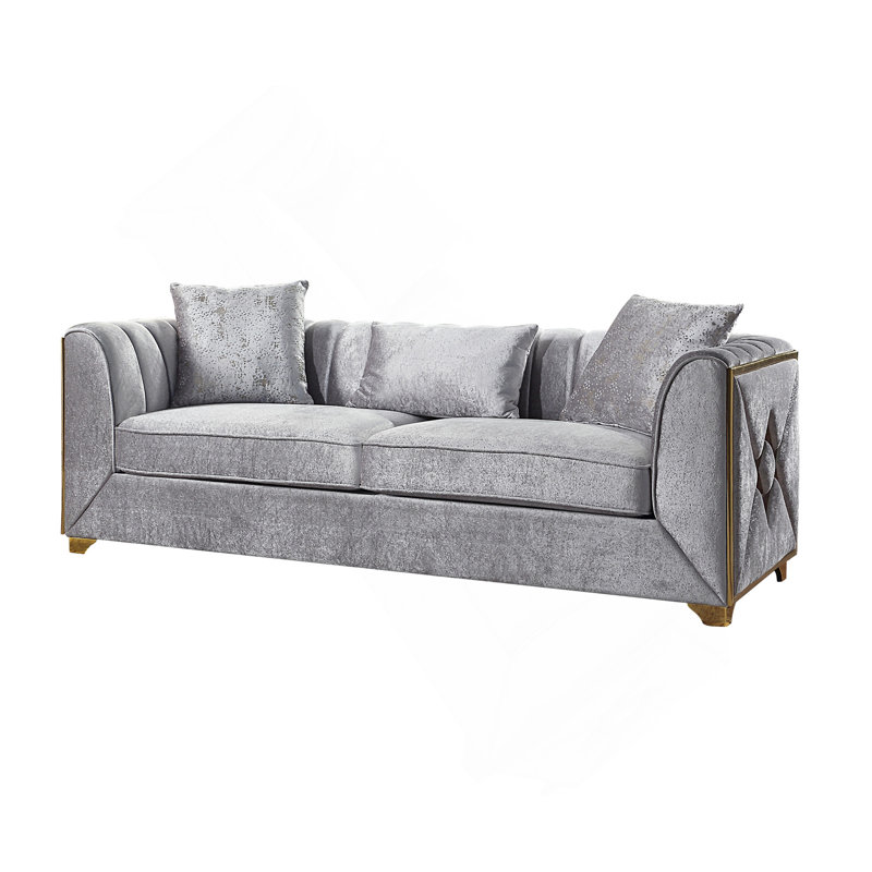 Canapé de style moderne en bois argenté, Argent argent