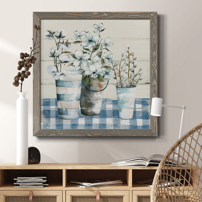 Ocean Tides - Peinture sur toile encadrée, Cadre gris, H 34,5 po x l 34,5 po x P 1 po