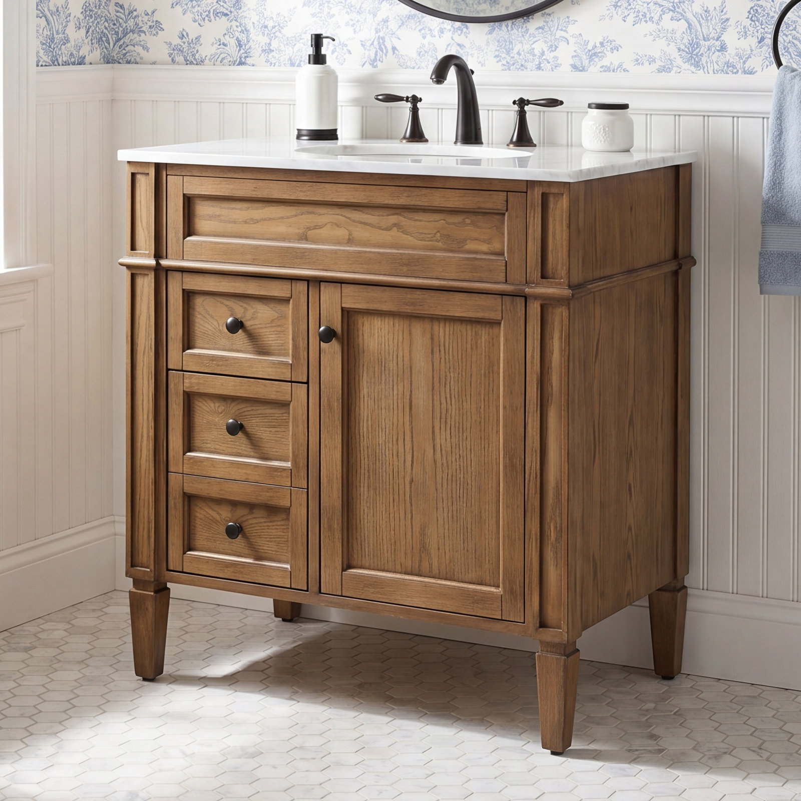 Rivers 32'' Single Bathroom Vanity, Dark Brown