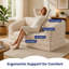 Canapé-lit convertible 2 en 1 beige 130 cm (51 po), pliable en trois, en velours côtelé avec dossier épais et poignée de transport, idéal pour le salon et la chambre d'amis.-1374674066-1374674068