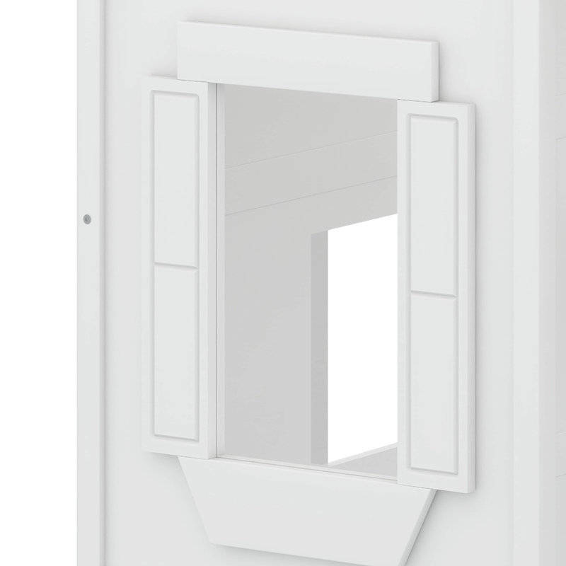 Lit mezzanine avec échelle House, Lit simple, Blanc