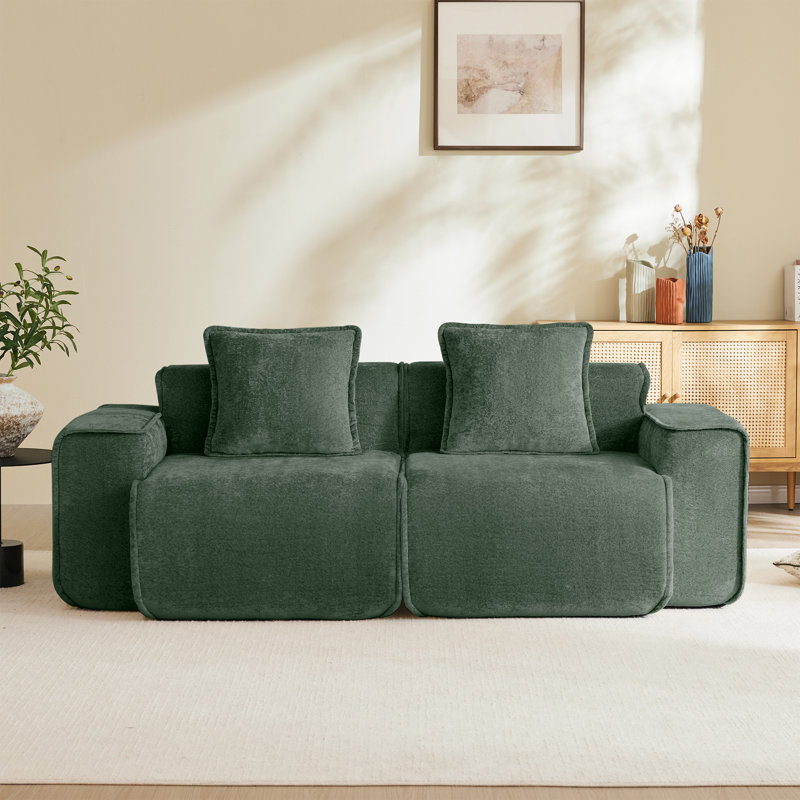 Canapé Harrison LSF & RSF - vert velours, Vert