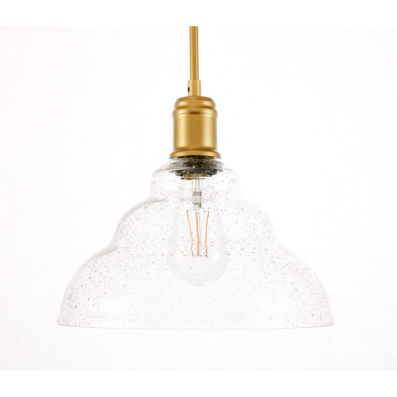 Vernia 1 - Light Single Pendant, Brass, 10" H x 11" W x 11" D