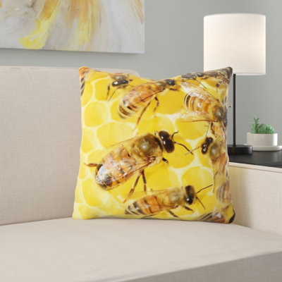 Coussin décoratif abeilles miel