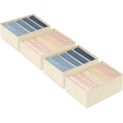 Organisateur de placard pliable avec grands compartiments, bacs de rangement en tissu pour vêtements, organisateurs de garde-robe pour jeans, t-shirts, chandails, pantalons, sous-vêtements et jambières