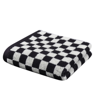 Essuie-mains à carreaux en coton 1 pièce - Doux, absorbant et décoratif à carreaux pour la salle de bain, la cuisine, la salle de sport et le spa - 13 x 29 pouces