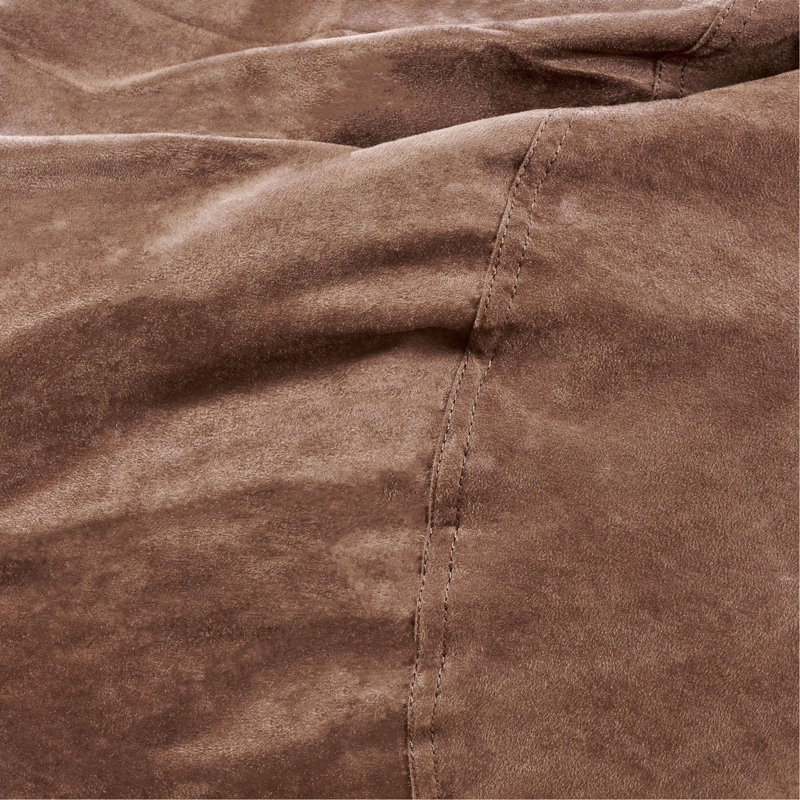 Jasper Traditional 8 Foot Cylindrical Suede Bean Bag, Brown