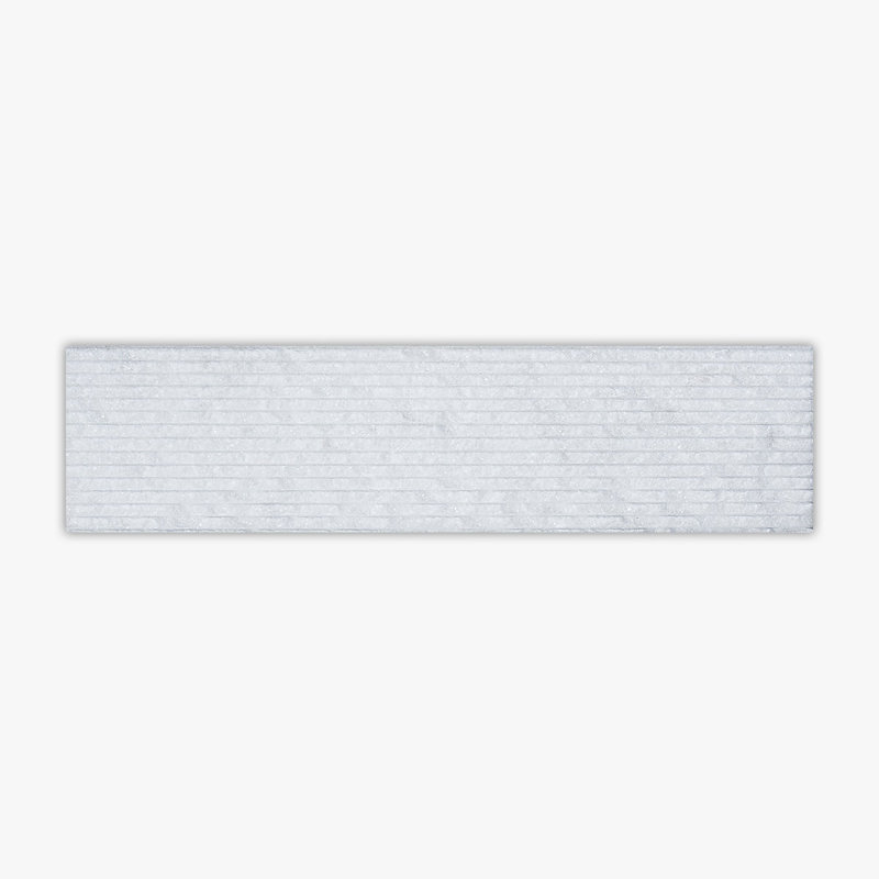 Turkish Carrara Stria 6x24 Marble Wall Tile, White