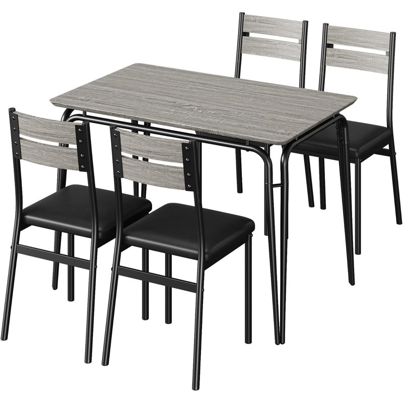 Dining Set, Grey/Black