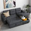Canapé-lit, canapé-lit modulaire escamotable 3 en 1 avec rangement dans la chaise et les accoudoirs