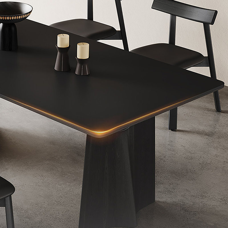 Table en pierre noire frittée, H 29,5 po x l 63 po x P 31,5 po