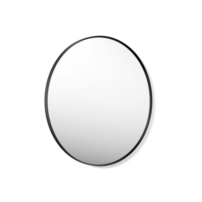 Miroir de salle de bain Essential, Noir mat, 32 po x 32 po
