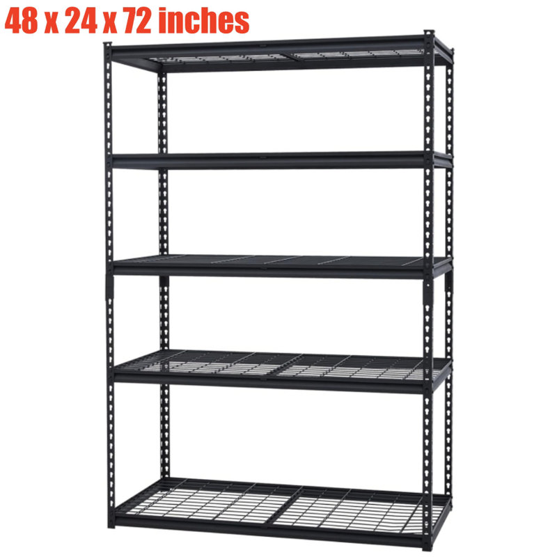 121.9cm W Metal Storage Rack, 182.9cm H x 121.9cm W x 61cm D
