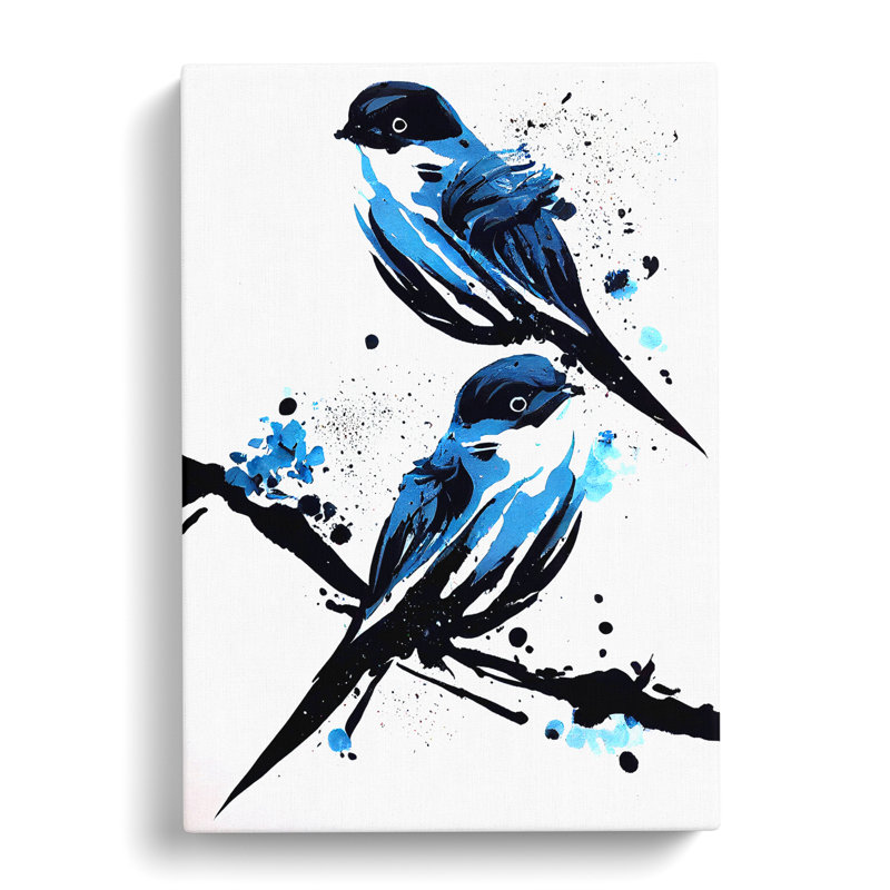 Susitna Swallow Bird Paint Splatter Vol.1 - Wrapped Canvas, 50cm H x 35cm W