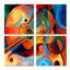 Musique et rythme - Ensemble de 4 reproductions d'art sur toile abstraites