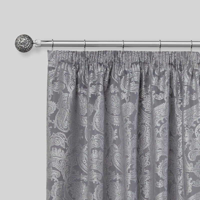 Abrahamson Antique Brass Adjustable 160cm to 300cm 2cm Single Curtain Pole, 1.6 - 3m, Chrome