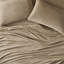 Drap double taupe, 100%, brossé deux fois pour plus de confort, comprend un drap plat, 2 taies d'oreiller ajustées, facile à entretenir, des deux côtés, lavable à la machine, lit sécuritaire
