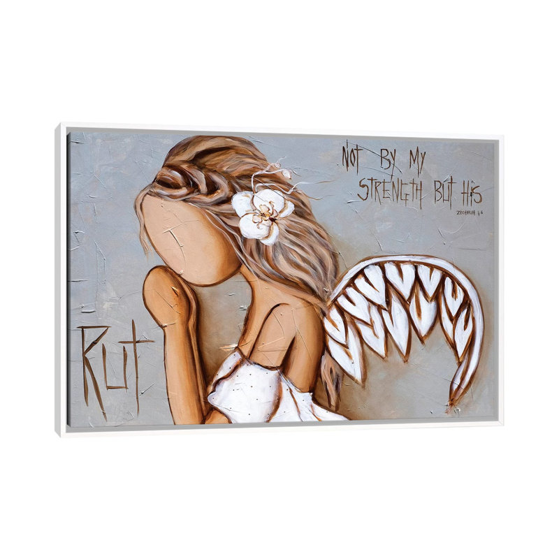 Not by My Strength - Painting Print on Canvas, 101.6 cm H x 66.04 cm W, White Framed