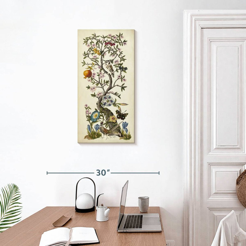 Chinoiserie Natura I, H 30 po x l 15 po