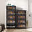 24" Side Wide Folding Storage Cabinet , Collapsible Storage Bins With Magnetic Door, Plastic Storage Cabinet With Wheels-341669448