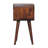 Wood Mini Chestnut Curved Open Bedside, 4 Tapered Legs