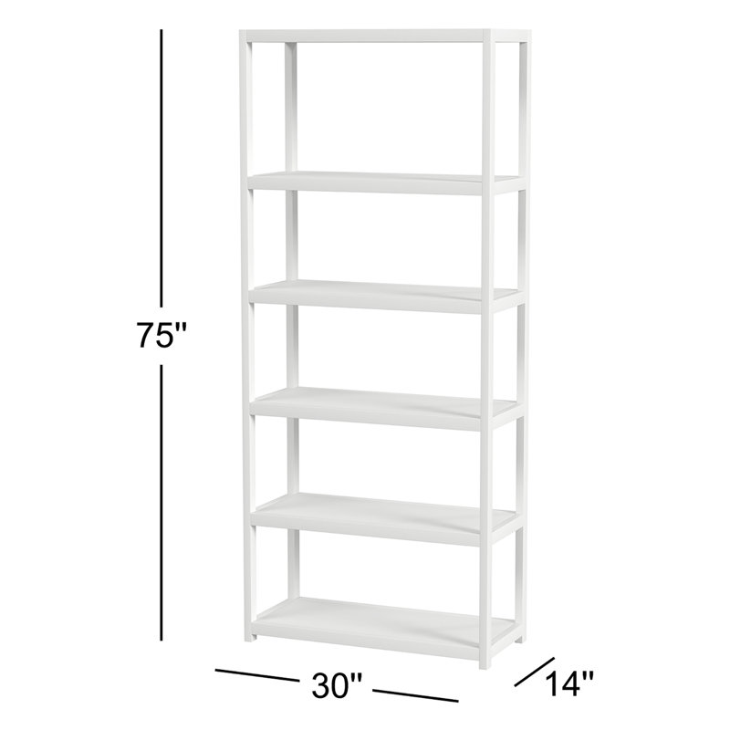 Elin Open Etagere Bookcase, White