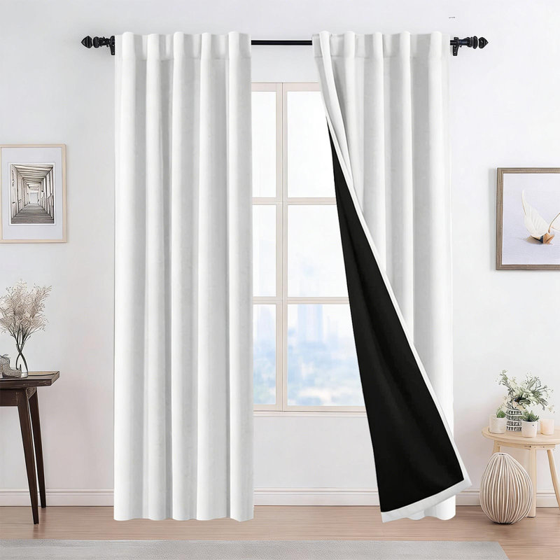 Rideaux de salon sur tige, White