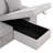 104.5" Pull Out Sleeper Reversible L-Shape 3 Seat Sectional Couch With Storage Chaise And 2 Stools For Living Room, Gray Bed-1570794172