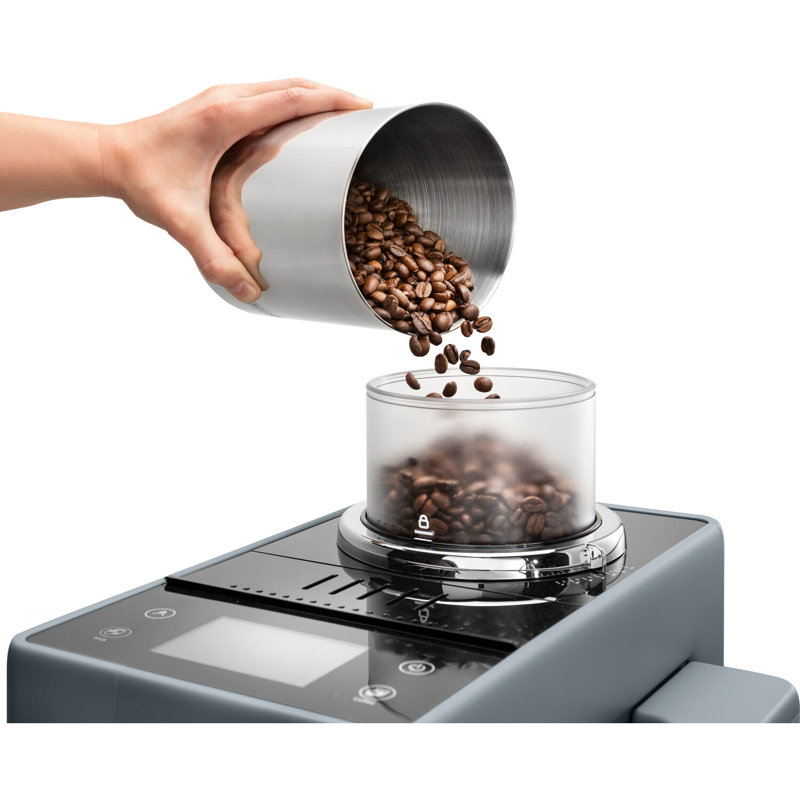 Fully Automatic Espresso Machine with Built-In Coffee Grinder, Gray