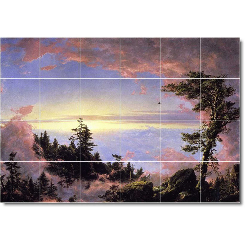 Carreau de céramique décorative 36 po x 24 po 6 po x 6 po, Paysage 01720