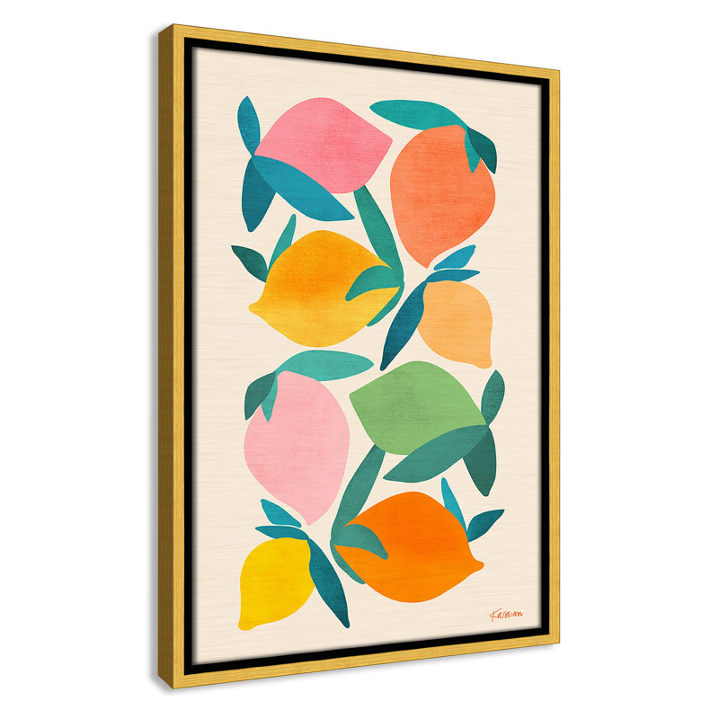 Imprimé «Wild Mango» par Gallagher, Toile avec cadre, 13.5'' W x 19.5'' H, Flotteur doré