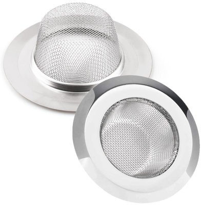 Lotfancy 2pcs Kitchen Sink Strainers, 4.5 In Stainless Steel Mesh Drain Strainer, Silver