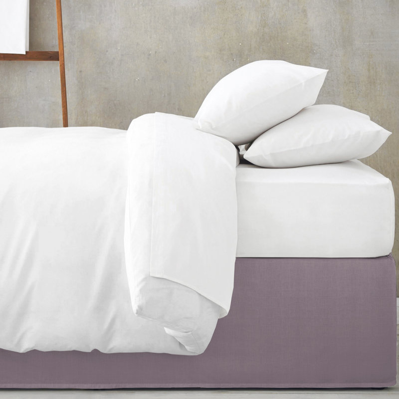 Elsie Linen Look Cotton Tailored Bed Skirt, California King, Lilac
