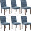 4 PCS Button Tufted Parsons Dining Side Chairs with Linen Upholstered, Thick Padded Seat & Rubberwood Legs for Dining Room Kitchen Living Room Office, Blue-1458116972-1458116976-1458116981