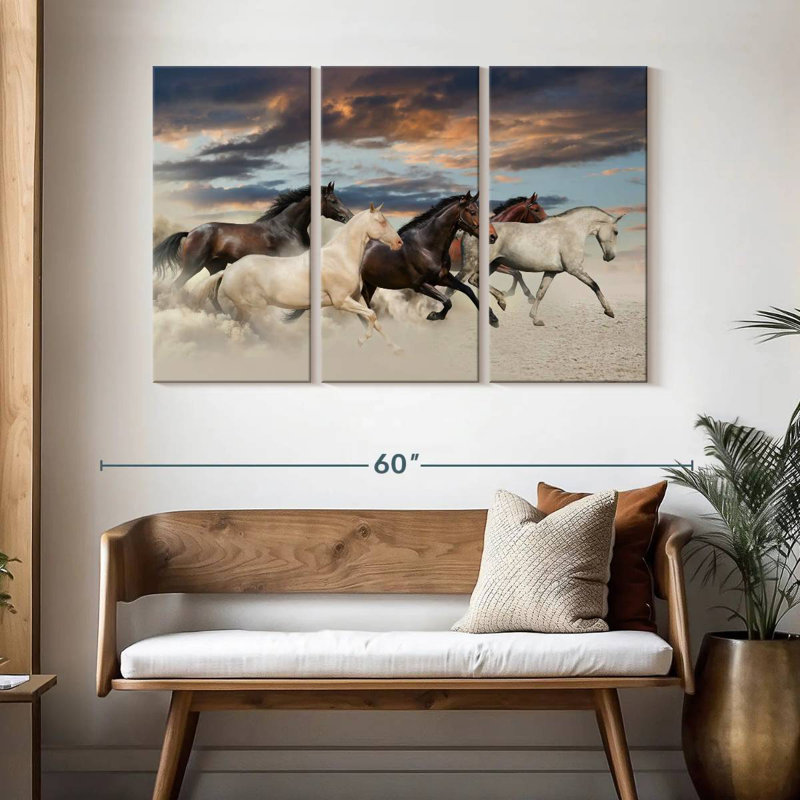 Galloping Desert Horses, 32" H x 50" W