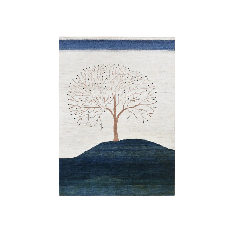 Tapis ivoire en laine noué à la main 9 pi 8 po x 13 pi 8 po Gabbeh 8517B23C575D466BBD754ACA3AF34B57