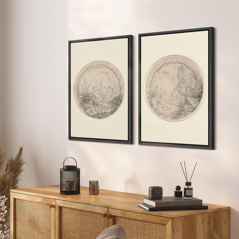 Décorations classiques classiques de la nature antique, monochrome, nature sauvage, illustrations, Noir, H 36 po x l 24 po