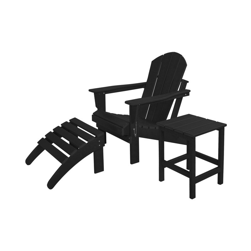 Laguna Foldable Outdoor Adirondack Chair, Black