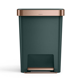 Simplehuman 45 Liter / 12 Gallon Rectangular Kitchen Step Trash Can with Soft-Close Lid, Plastic