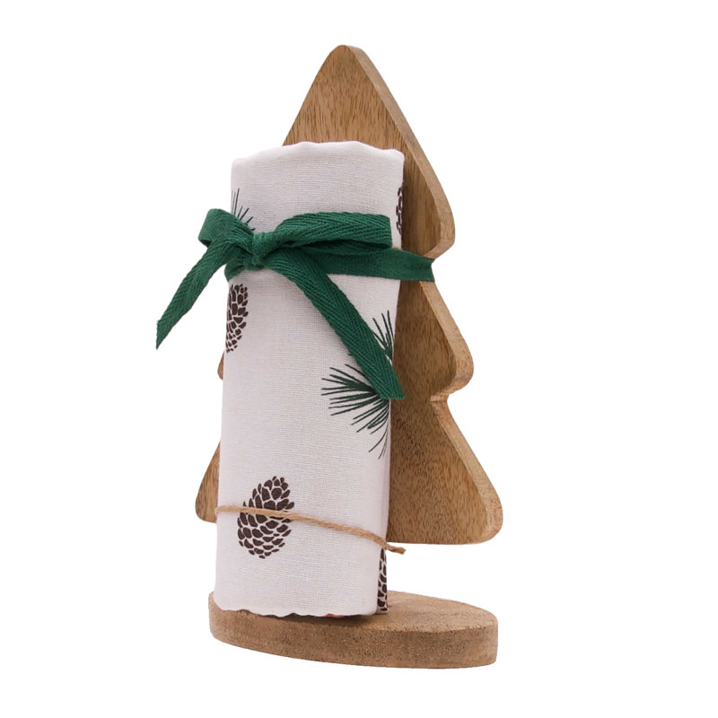 Pinecone Botanical Christmas Towel & Stand Gift Set