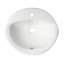 Lavabo de salle de bain ovale blanc encastré avec trop-plein